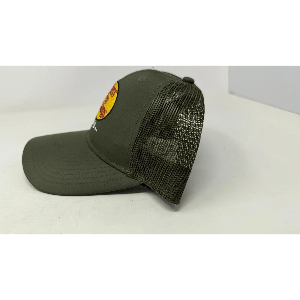 Bass Pro Shops Club Trucker Hat Olive Green Mesh Snapback Baseball Cap Mens OSFM